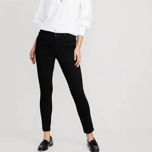 Old Navy Denim - Old Navy Mid-Rise Pop Icon Black-Wash Skinny Jeans for Women New